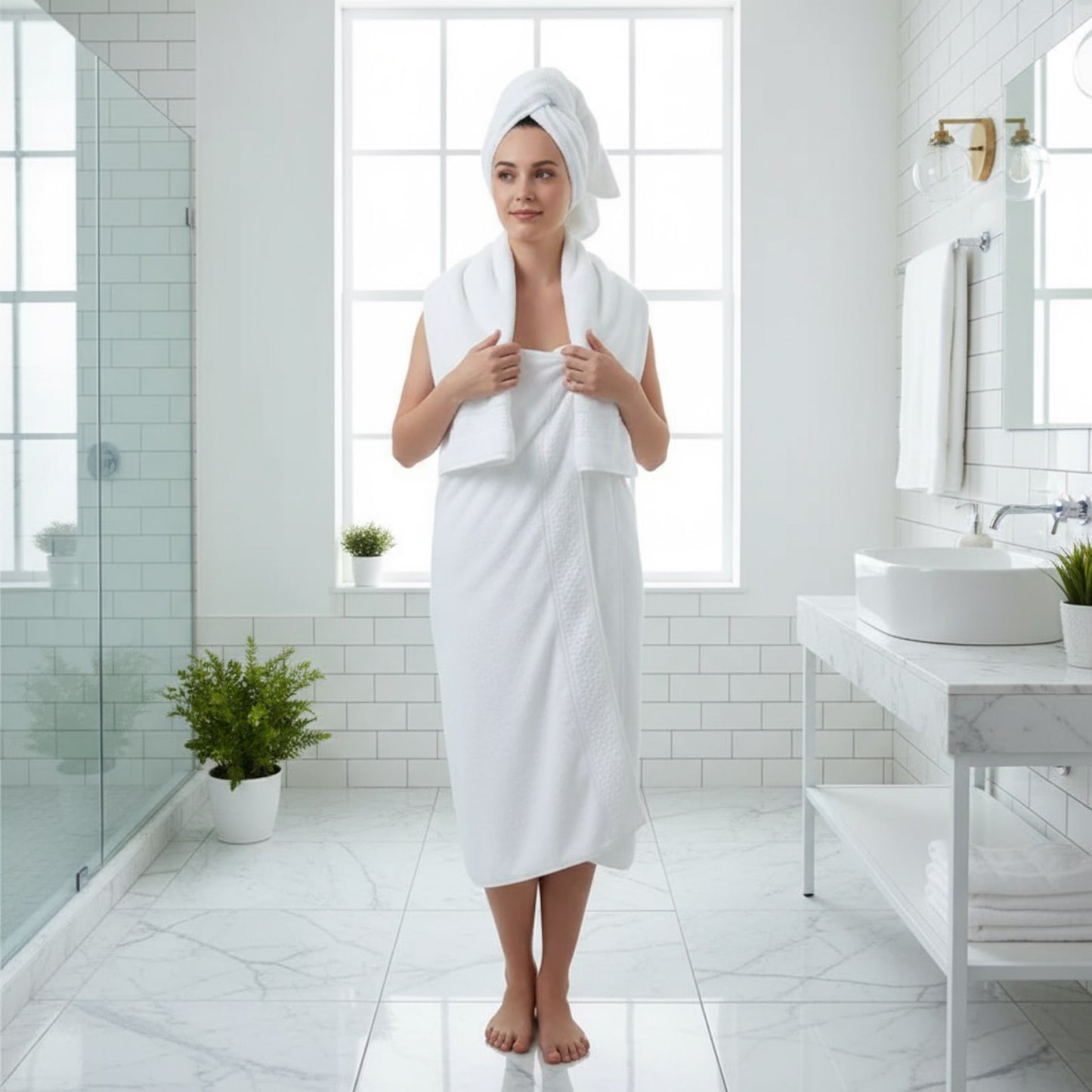 Conjunto de Toalhas Luxo Orgânico – Suavidade de Hotel, Conforto para Todos os Dias